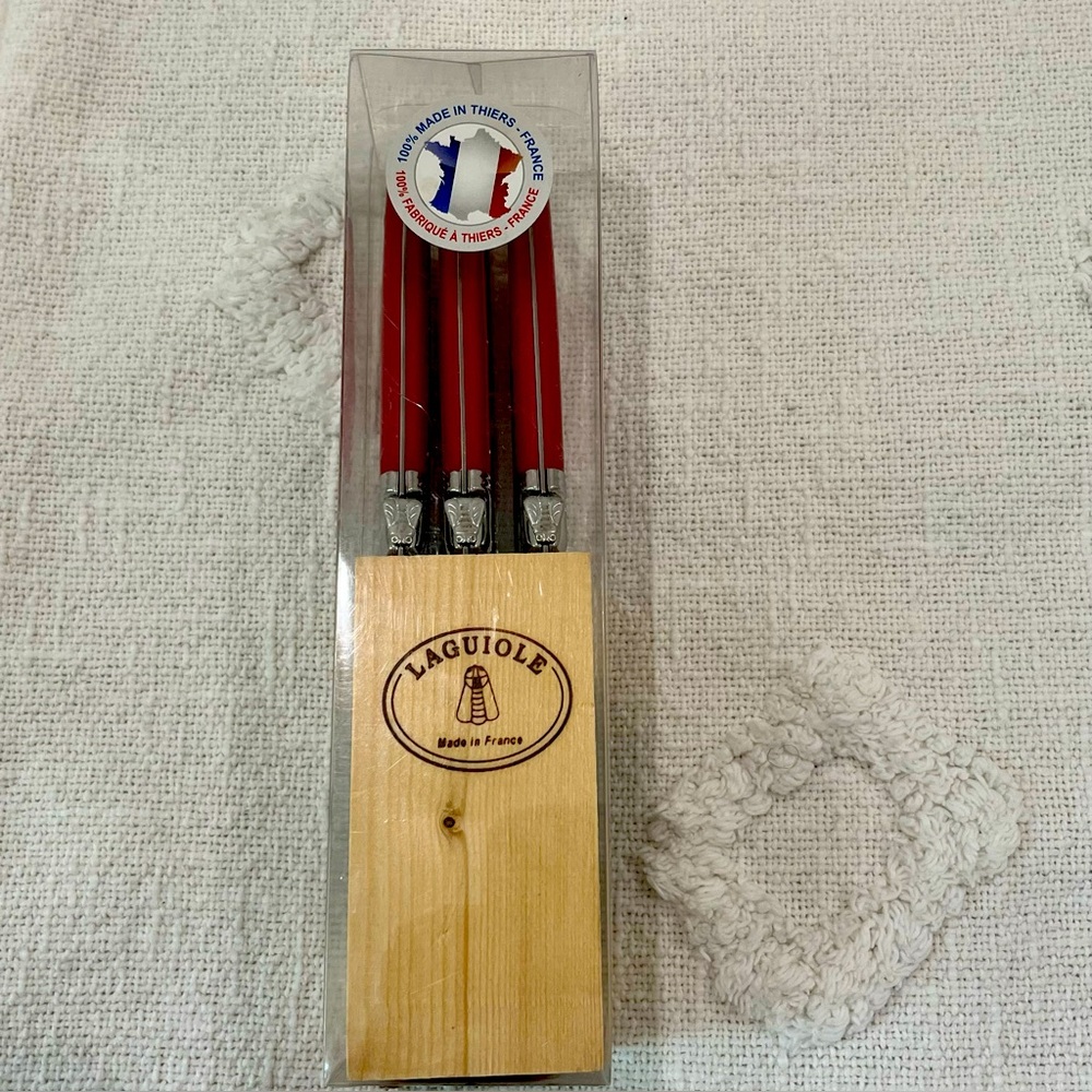 Laguiole Red Steak Knives Set